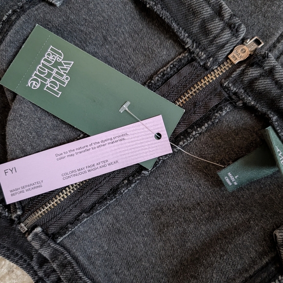 Wild Fable Black Denim Lace Up Crop Top Size Large New - Picture 5 of 7